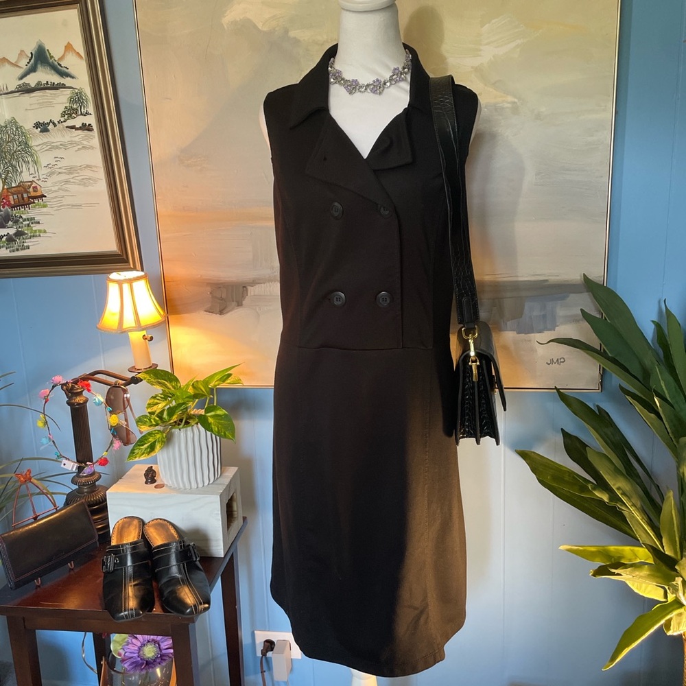 LOFT Black Midi Dress